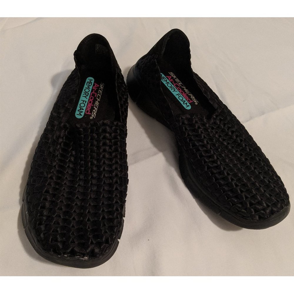 Skechers Black Air-Cooled Memory Foam Slip-Ons